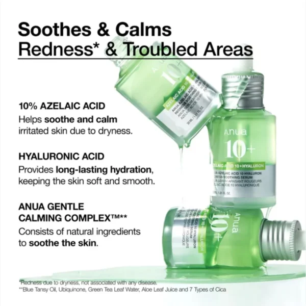 Anua Azelaic Acid 10 Hyaluron Redness Soothing Serum 30mL – Image 2